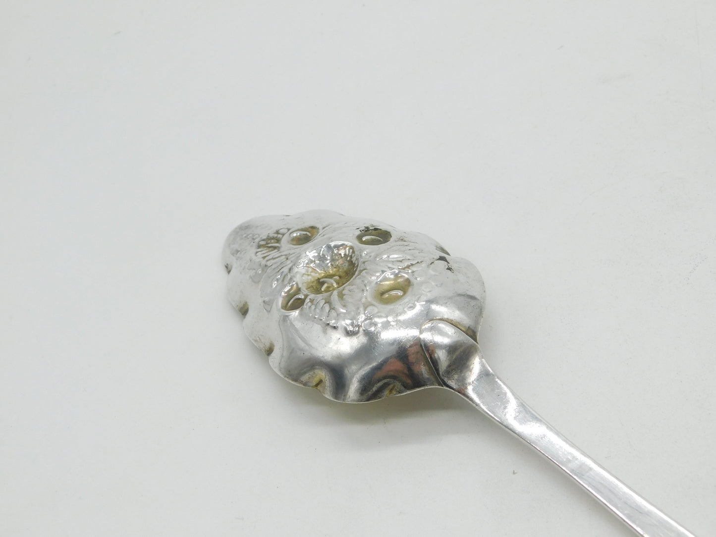 Scottish Georgian Sterling Silver Berry Dessert Serving Spoon 1810 Antique