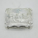 Victorian Sterling Silver Windsor Castle Vinaigrette Antique 1851 Birmingham