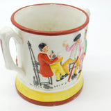 Victorian Staffordshire Frog Mug with Robbie Burns Poem Antique c1850 Loving Cup