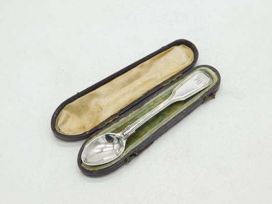 Boxed Georgian Sterling Silver Christening Spoon 1834 London Antique