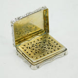 Victorian Sterling Silver Windsor Castle Vinaigrette Antique 1851 Birmingham