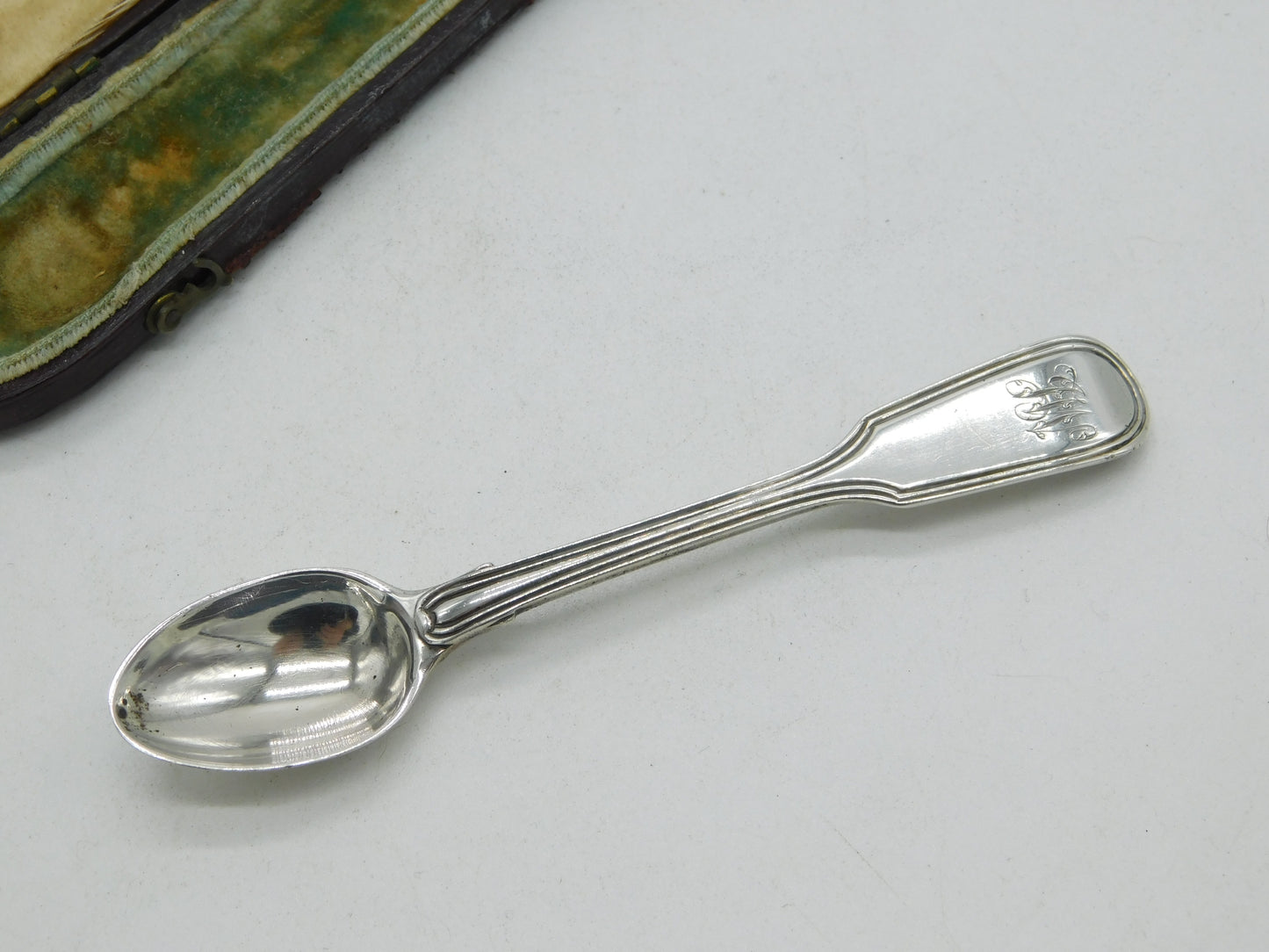 Boxed Georgian Sterling Silver Christening Spoon 1834 London Antique