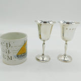 Pair of Sterling Silver Liqueur Goblets Vintage 1957 Birmingham