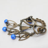 19th Century Marius Hammer .930 Silver Enamel Floral Drop Brooch Antique c1890