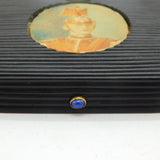 19th Century Prussian Reeded Hemacite & 14ct Gold Jewellery Box Antique