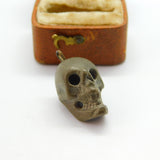 Georgian Carved Natural Lava 'Memento Mori' Skull Charm Pendant c1800 Antique
