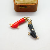 Rolled Gold & Early Bakelite Georgian Style Figa Hands with Cross Pendant c1920