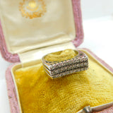 18ct White Gold & 0.6ct Diamond Modernist 3-Tier Ring Vintage c1970 Size O UK