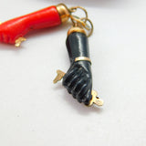 Rolled Gold & Early Bakelite Georgian Style Figa Hands with Cross Pendant c1920