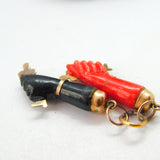 Rolled Gold & Early Bakelite Georgian Style Figa Hands with Cross Pendant c1920
