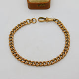 Victorian 9ct Rose Gold Albert Watch Chain Curb Bracelet c1900 Antique 8.2"