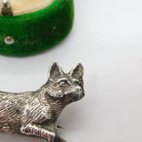 Sterling Silver Figurative Running Fox Brooch Stock Pin Vintage c1970