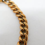 Victorian 9ct Rose Gold Albert Watch Chain Curb Bracelet c1900 Antique 8.2"