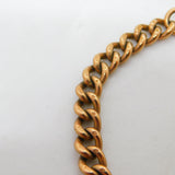 Victorian 9ct Rose Gold Albert Watch Chain Curb Bracelet c1900 Antique 8.2"