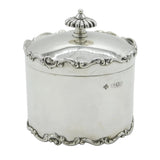 Edwardian Sterling Silver Floral Pattern Tea Caddy Antique 1902 London