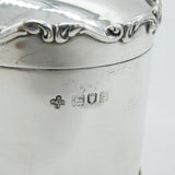 Edwardian Sterling Silver Floral Pattern Tea Caddy Antique 1902 London