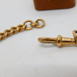 Victorian 9ct Rose Gold Albert Watch Chain Curb Bracelet c1900 Antique 8.2"