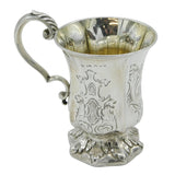 Victorian Sterling Silver Floral Pattern Christening Mug Antique 1843 Sheffield