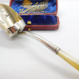 Edwardian Sterling Silver Gilt & Mother of Pearl Sugar Scoop Antique 1909 Chester