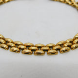 9ct Yellow Gold Honeycomb Link Bracelet Vintage c1990 London Import 19cm