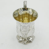 Victorian Sterling Silver Floral Pattern Christening Mug Antique 1843 Sheffield