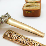 Georgian Indian Early Sterling Silver Gilded & Gemstone Encrusted Turban Pin Adornment c1820