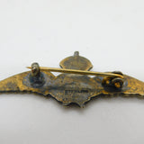WWII Sterling Silver Green Enamel RAF Sweetheart Brooch Antique c1940