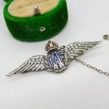 WWII Sterling Silver RAF Wings Sweetheart Brooch Pin Antique c1940