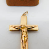 Edwardian 9ct Yellow Gold Corpus Christi Cross Pendant Antique c1910