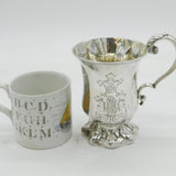 Victorian Sterling Silver Floral Pattern Christening Mug Antique 1843 Sheffield