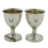 George III Pair of Sterling Silver Crested Egg Cups Antique c1780 Provincial