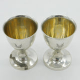 George III Pair of Sterling Silver Crested Egg Cups Antique c1780 Provincial