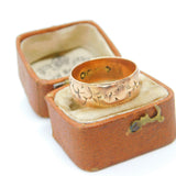Victorian 9ct Gold Ivy Leaf Pattern Band Ring 1890 London Antique Size N UK