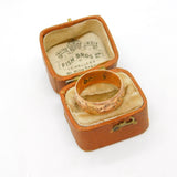 Victorian 9ct Gold Ivy Leaf Pattern Band Ring 1890 London Antique Size N UK