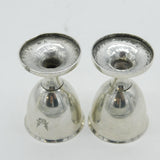 George III Pair of Sterling Silver Crested Egg Cups Antique c1780 Provincial