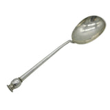 Studio Sterling Silver Poppy Pattern Arts & Crafts Planished Spoon Vintage 1988 London