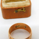 Victorian 9ct Gold Ivy Leaf Pattern Band Ring 1890 London Antique Size N UK