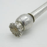 Studio Sterling Silver Poppy Pattern Arts & Crafts Planished Spoon Vintage 1988 London