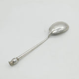 Studio Sterling Silver Poppy Pattern Arts & Crafts Planished Spoon Vintage 1988 London