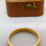 9ct Yellow Gold Wedding Band Ring Vintage c1990 London Size M 1/2 UK