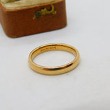 9ct Yellow Gold Wedding Band Ring Vintage c1990 London Size M 1/2 UK