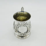 George II Sterling Silver Floral Christening Mug Tankard Antique 1749 London