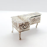 Sterling Silver Miniature Dolls House Grand Piano Ornament 1969 Birmingham