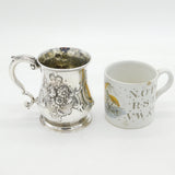 George II Sterling Silver Floral Christening Mug Tankard Antique 1749 London