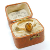 9ct Yellow Gold Cabochon Tiger's Eye Signet Ring 1976 London Vintage