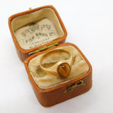 9ct Yellow Gold Cabochon Tiger's Eye Signet Ring 1976 London Vintage