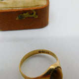 9ct Yellow Gold Cabochon Tiger's Eye Signet Ring 1976 London Vintage