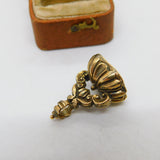 Victorian 9ct Gold Carved Amethyst 'C.C' Initial Intaglio Seal Fob c1860 Antique