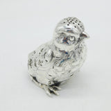 Victorian Sterling Silver Novelty Chick Pepper Shaker Antique 1900 London
