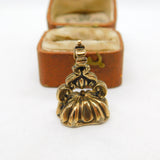 Victorian 9ct Gold Carved Amethyst 'C.C' Initial Intaglio Seal Fob c1860 Antique